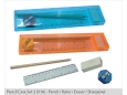 Pencil Case Set 2 (V18) - Pencil + Ruler + Eraser + Sharpener